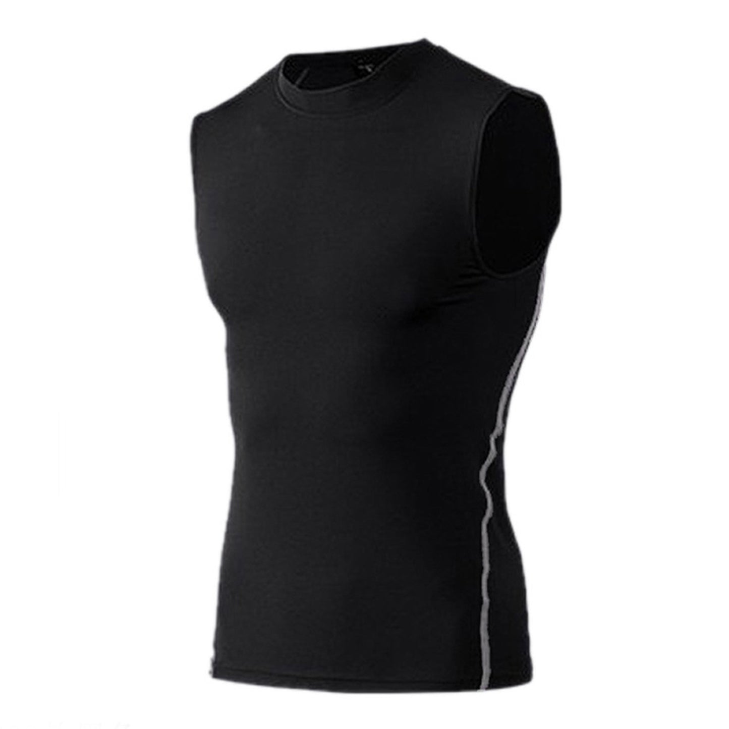 Men's Gym Bodybuilding Vest Crewneck Men Fitness Sleeveless Muscle Workout Shirts Vest for Running Football Black Black M