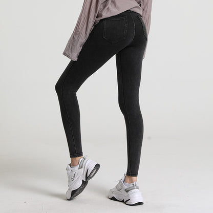 Women's Outerwear High Waist Abdominal All-match Skinny Jeans