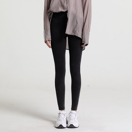 Women's Outerwear High Waist Abdominal All-match Skinny Jeans