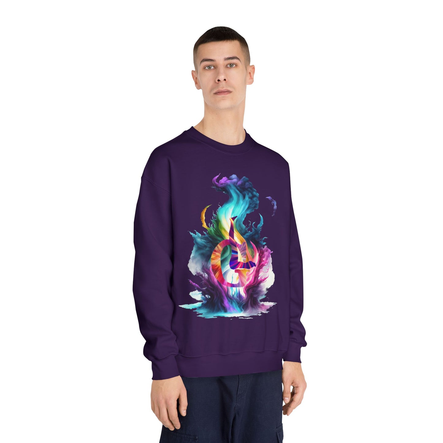 Unisex DryBlend® Crewneck Sweatshirt with a fire outlook classic