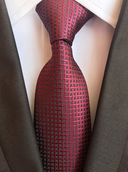 Men Silk Luxurious Striped Plaid Tie