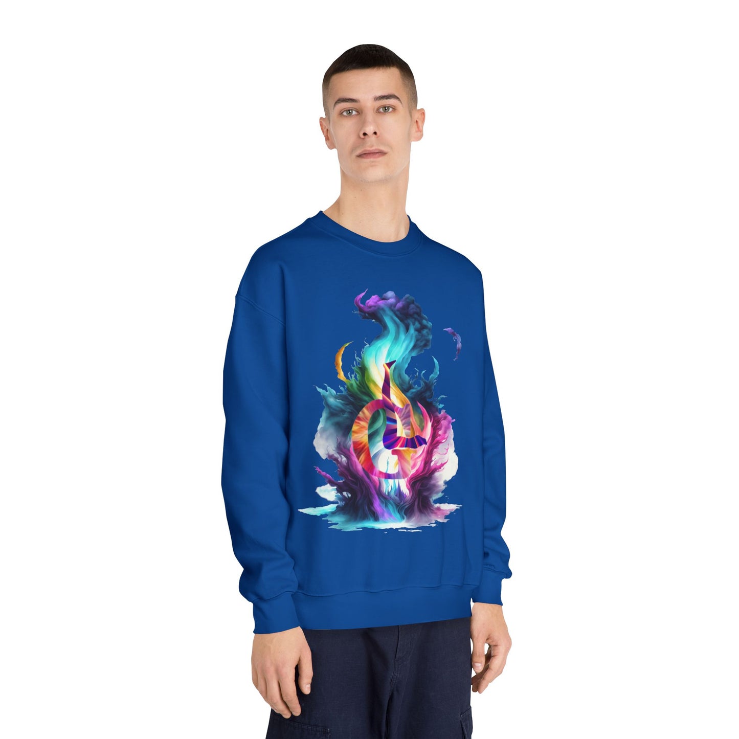 Unisex DryBlend® Crewneck Sweatshirt with a fire outlook classic