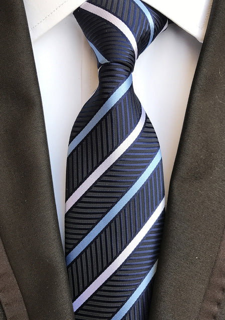 Men Silk Luxurious Striped Plaid Tie