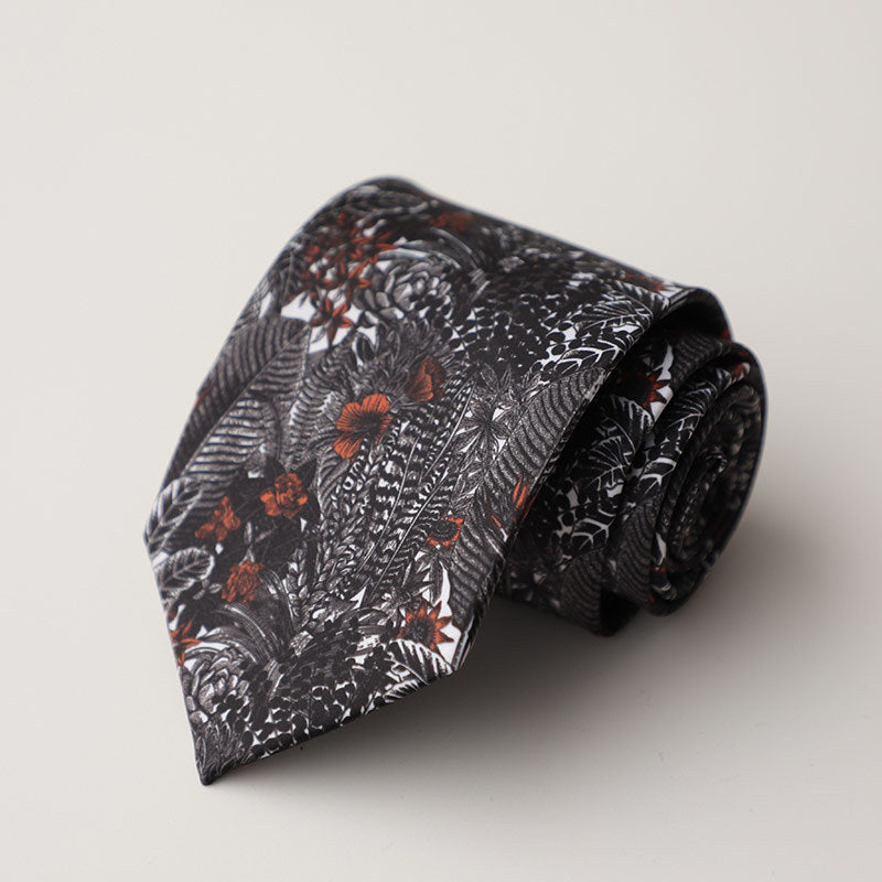 Casual Trendy Vintage Printed Silk Tie For Men