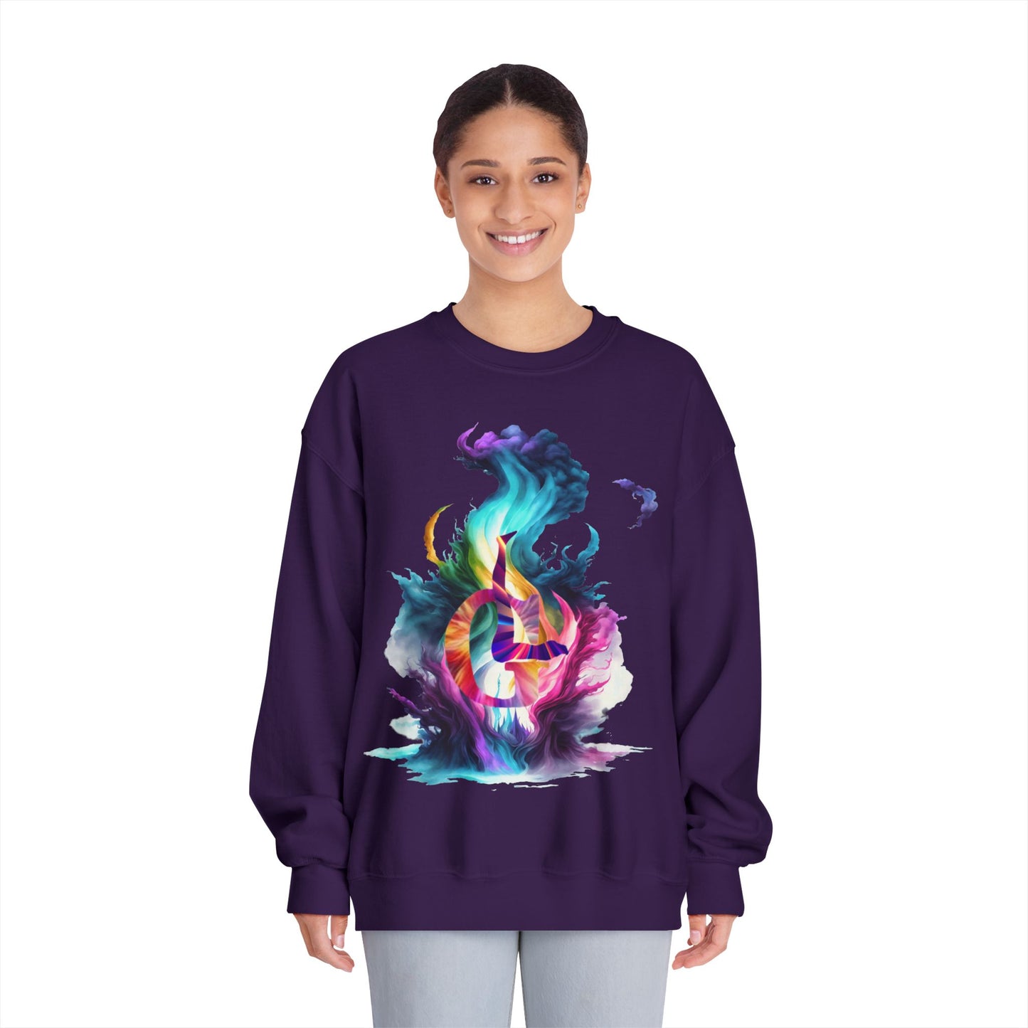 Unisex DryBlend® Crewneck Sweatshirt with a fire outlook classic