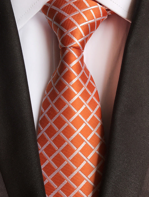Men Silk Luxurious Striped Plaid Tie