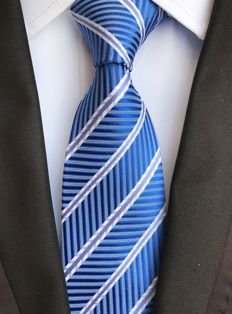 Men Silk Luxurious Striped Plaid Tie