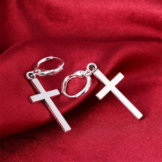 Cross Earrings Ear Buckle All-match Glossy Earrings Men And Women Accessories