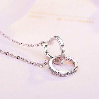 Necklace Two Ring Fashion Diamond Necklace