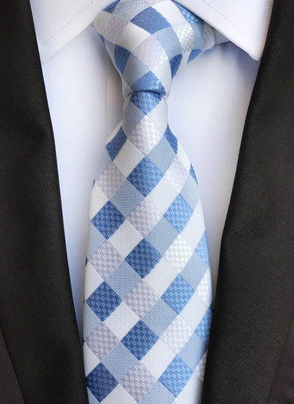 Men Silk Luxurious Striped Plaid Tie