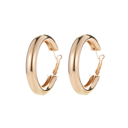 Geometric round big earrings women
