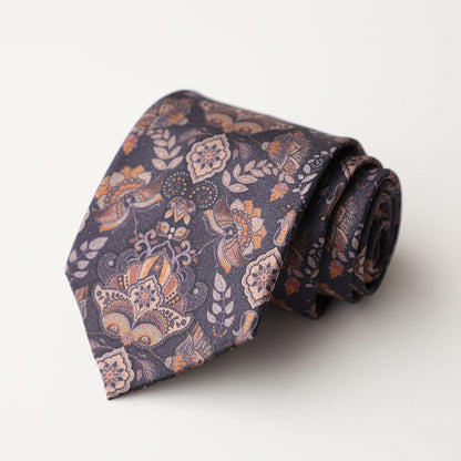 Casual Trendy Vintage Printed Silk Tie For Men