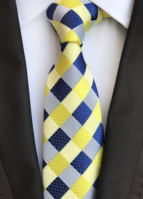 Men Silk Luxurious Striped Plaid Tie