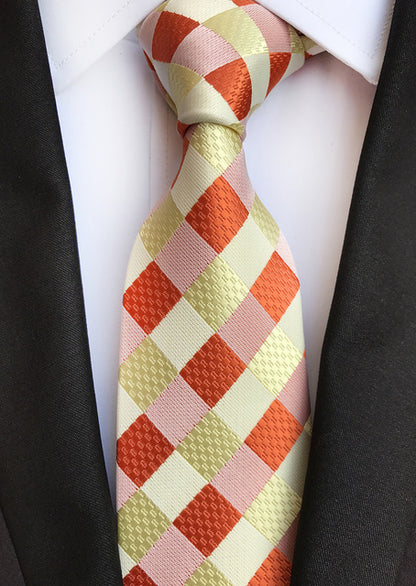 Men Silk Luxurious Striped Plaid Tie