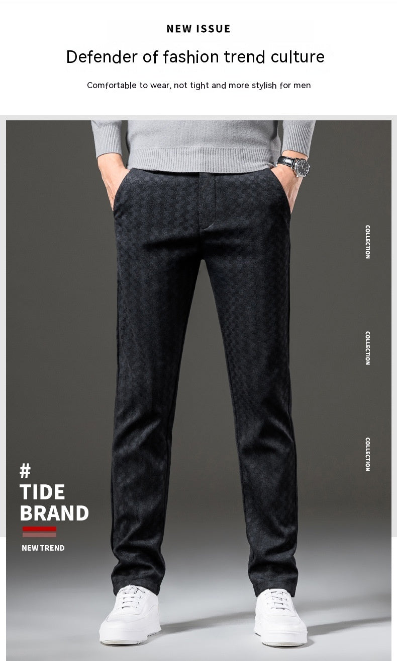 Core Velvet Casual Straight Pants Men