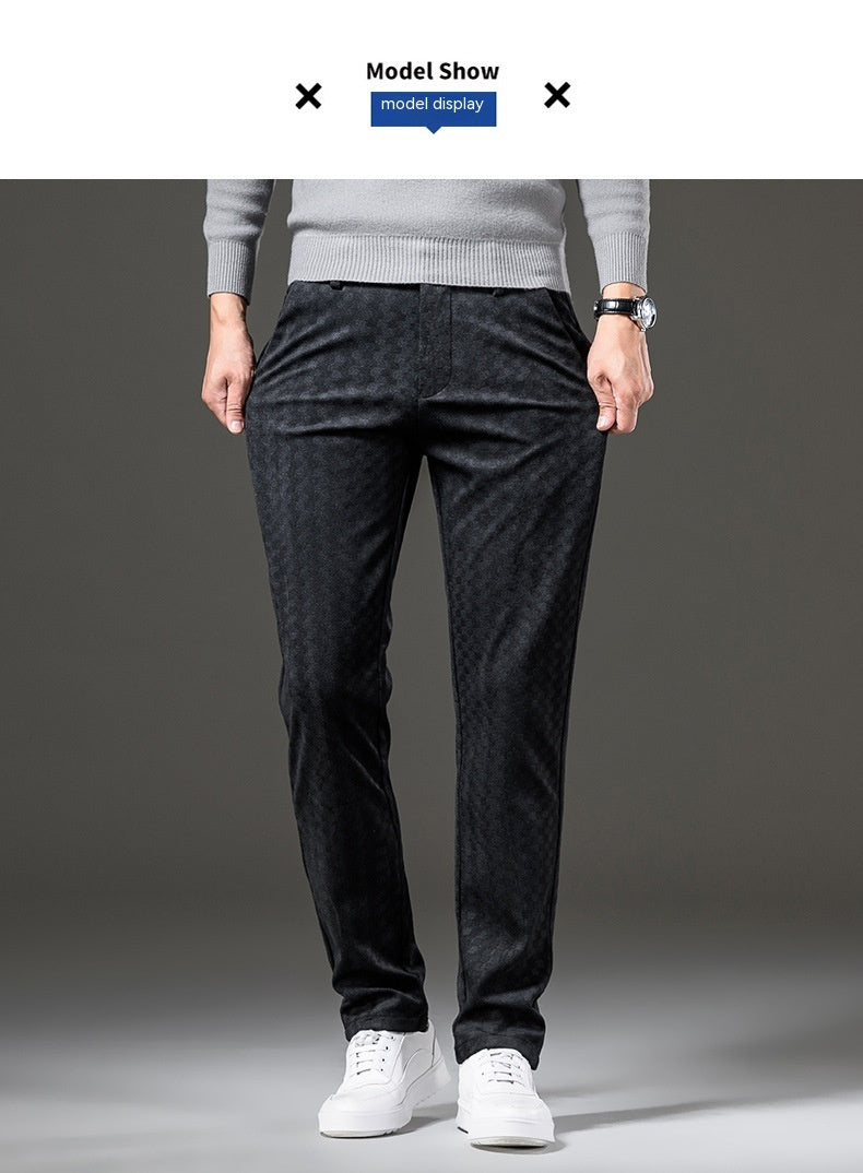 Core Velvet Casual Straight Pants Men
