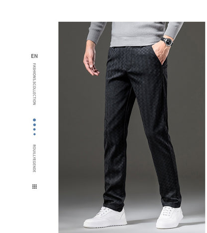 Core Velvet Casual Straight Pants Men