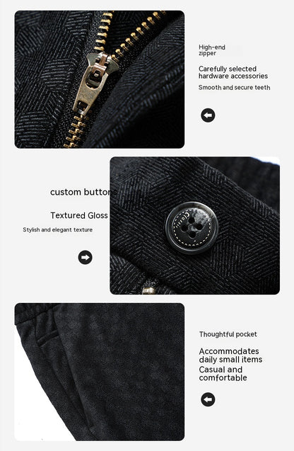 Core Velvet Casual Straight Pants Men