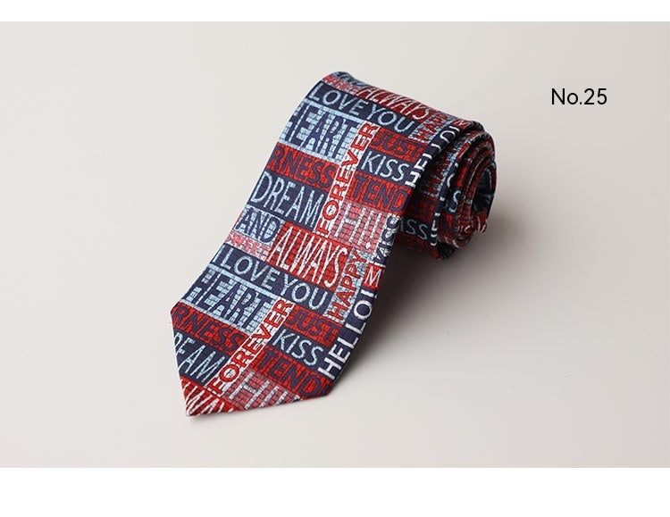 Casual Trendy Vintage Printed Silk Tie For Men