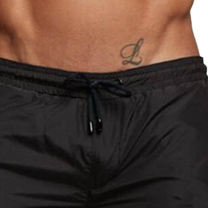 Men Gym Shorts Sweat Absorbing Breathable Quick Dry Workout Shorts with Side Pockets for Running Weightlifting Beach Black M