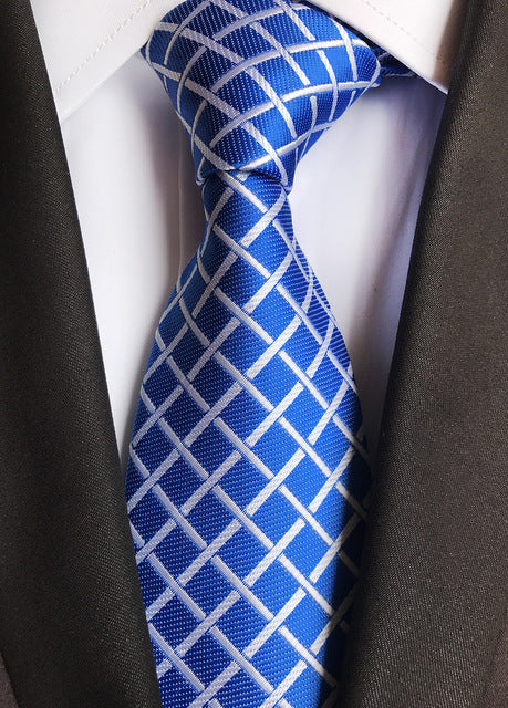 Men Silk Luxurious Striped Plaid Tie