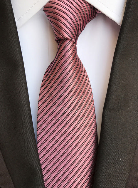 Men Silk Luxurious Striped Plaid Tie