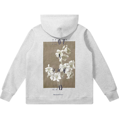 Street Retro Oil Painting Flower Print Sweater Men