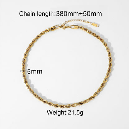Chunky Necklace Double Snake Chain Necklace