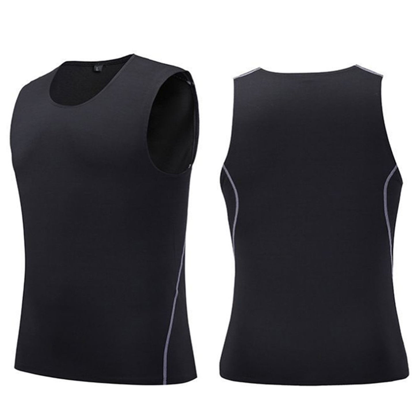 Men's Gym Bodybuilding Vest Crewneck Men Fitness Sleeveless Muscle Workout Shirts Vest for Running Football Black Black M