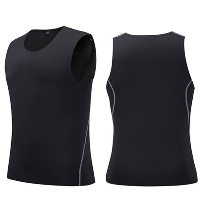 Men's Gym Bodybuilding Vest Crewneck Men Fitness Sleeveless Muscle Workout Shirts Vest for Running Football Black Black M