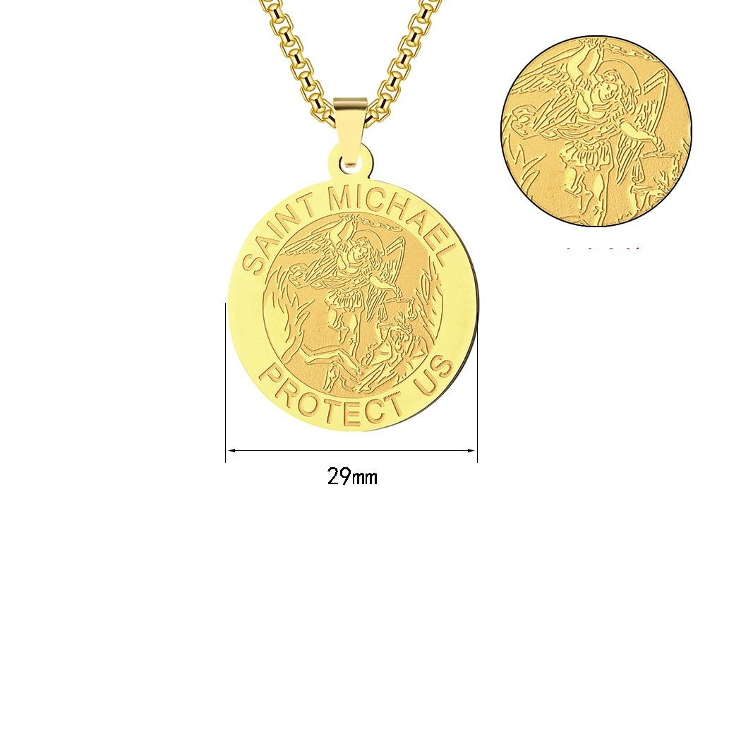 Medal Necklace Gold And Silver Michael Necklace