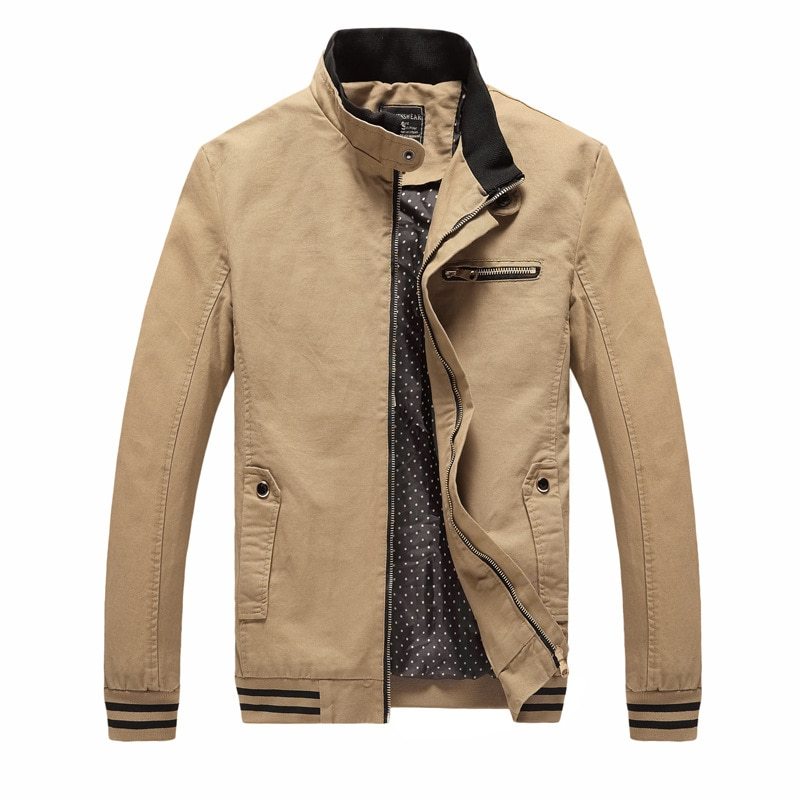 Spring Autumn Men Casual Jacket Coat Men's Fashion Washed  Pure Cotton Brand Clothing Jackets Male Coats