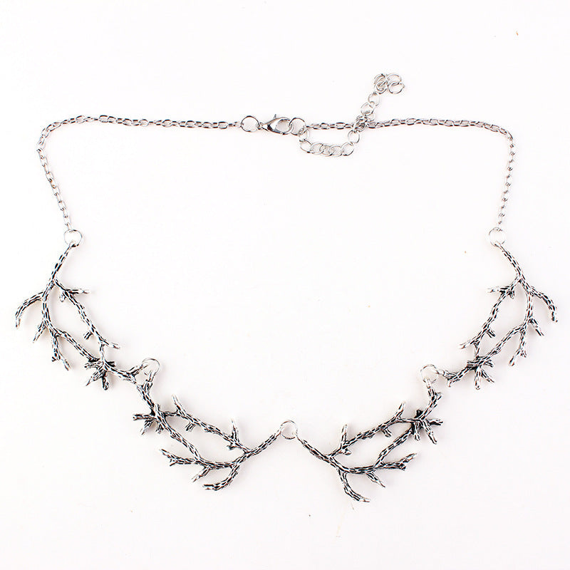 Wood Silver Necklace