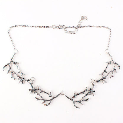 Wood Silver Necklace