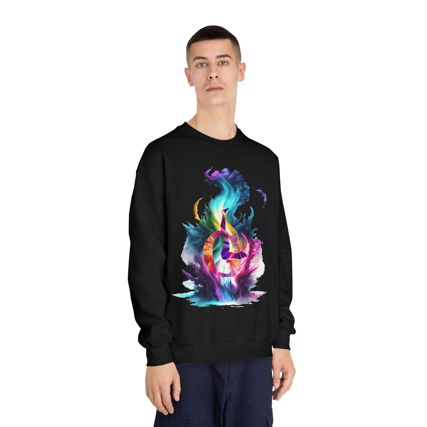 Unisex DryBlend® Crewneck Sweatshirt with a fire outlook classic