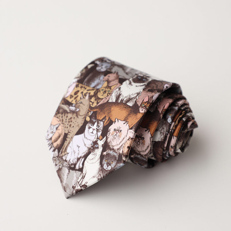 Casual Trendy Vintage Printed Silk Tie For Men