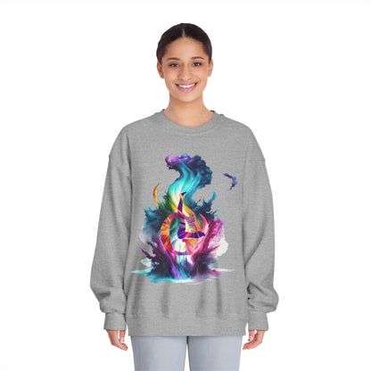 Unisex DryBlend® Crewneck Sweatshirt with a fire outlook classic