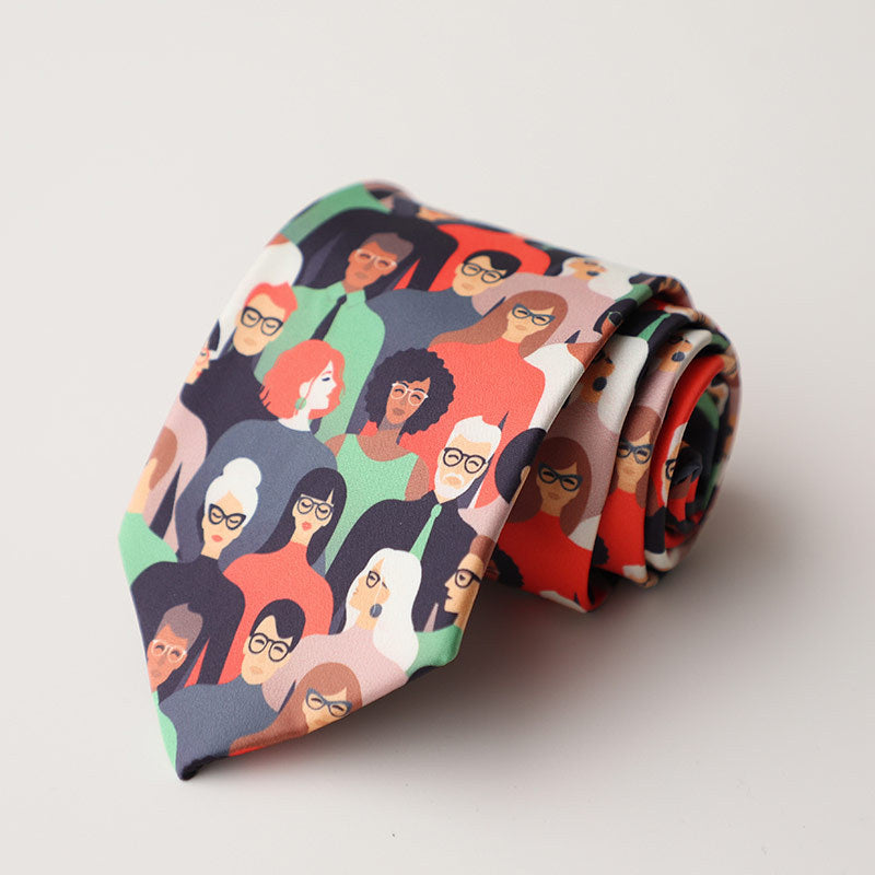 Casual Trendy Vintage Printed Silk Tie For Men