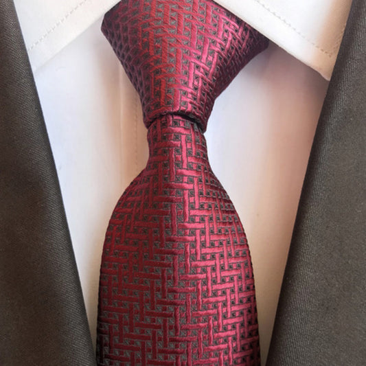 Men Silk Luxurious Striped Plaid Tie