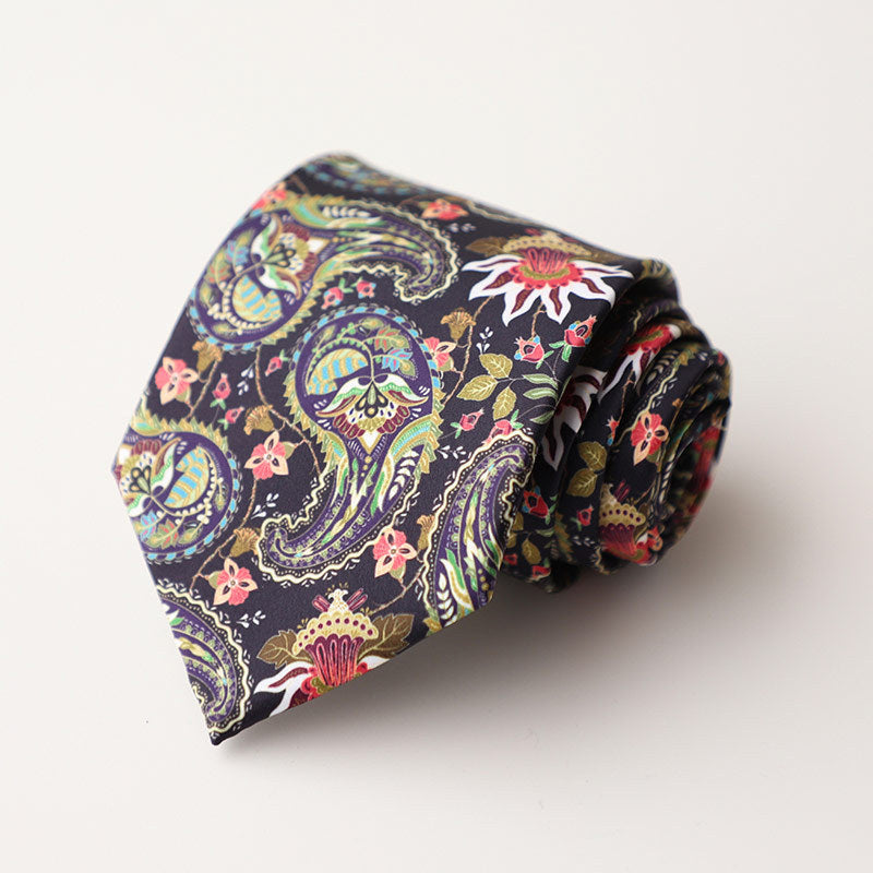 Casual Trendy Vintage Printed Silk Tie For Men