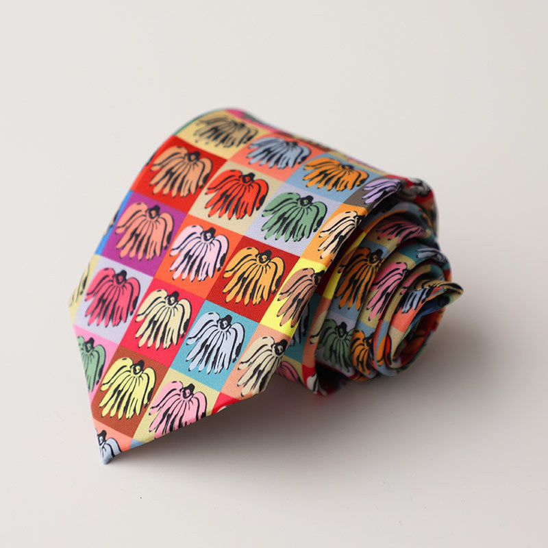 Casual Trendy Vintage Printed Silk Tie For Men