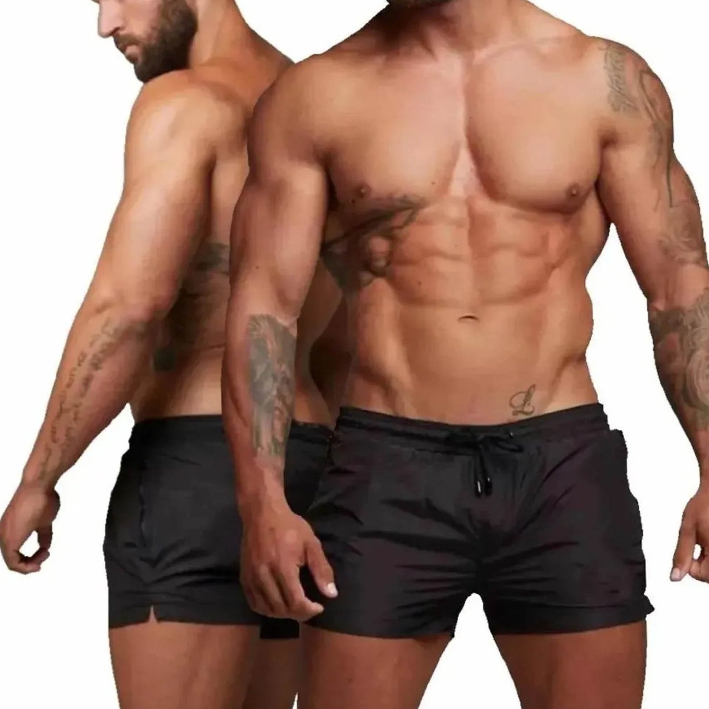 Men Gym Shorts Sweat Absorbing Breathable Quick Dry Workout Shorts with Side Pockets for Running Weightlifting Beach Black M