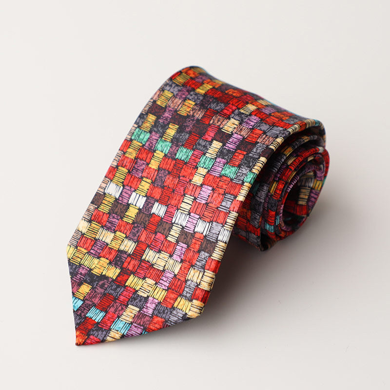Casual Trendy Vintage Printed Silk Tie For Men