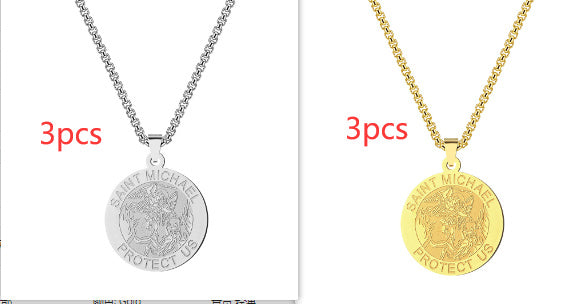 Medal Necklace Gold And Silver Michael Necklace