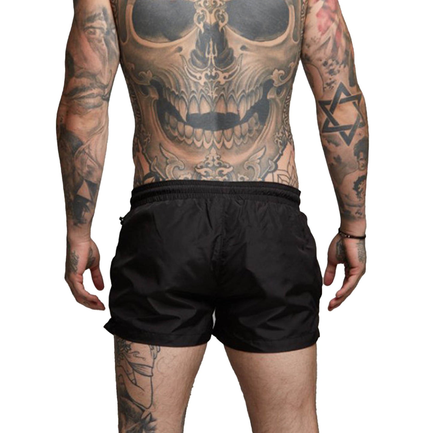 Men Gym Shorts Sweat Absorbing Breathable Quick Dry Workout Shorts with Side Pockets for Running Weightlifting Beach Black M