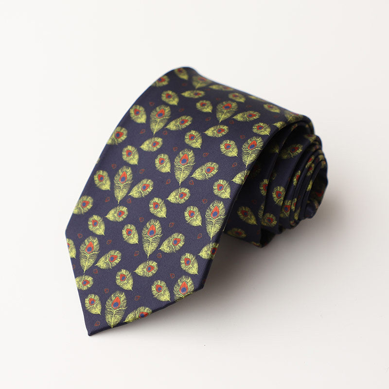 Casual Trendy Vintage Printed Silk Tie For Men