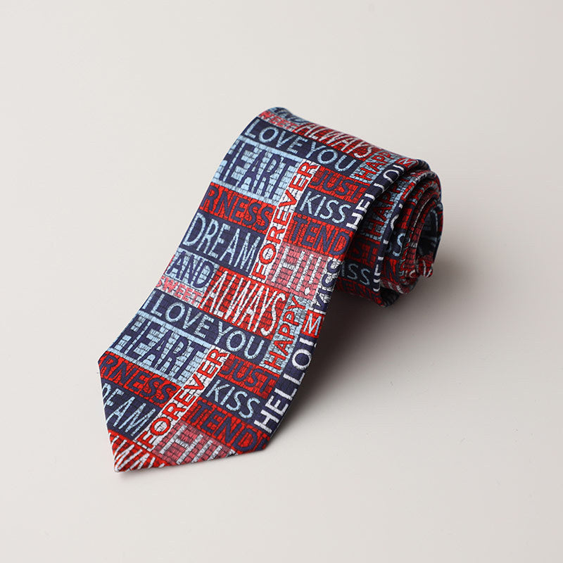 Casual Trendy Vintage Printed Silk Tie For Men