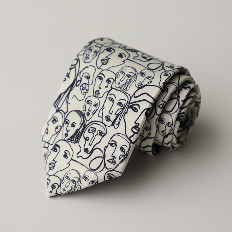 Casual Trendy Vintage Printed Silk Tie For Men