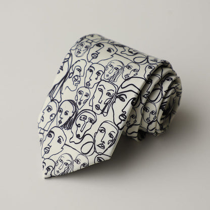 Casual Trendy Vintage Printed Silk Tie For Men