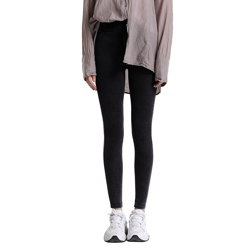 Women's Outerwear High Waist Abdominal All-match Skinny Jeans